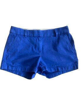 J Crew Women's Bright Blue Cotton Shorts-4